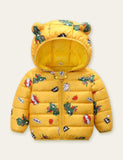 Dinosaur Full Printed Zipper Hooded Coat - CCMOM