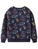 Dinosaur Line Printing Crew Neck Pullover Sweatshirt - CCMOM