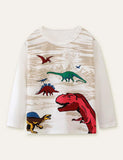 Dinosaur Printed Long-Sleeved T-shirt