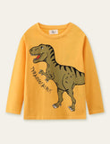 Dinosaur Printed Long-Sleeved T-shirt