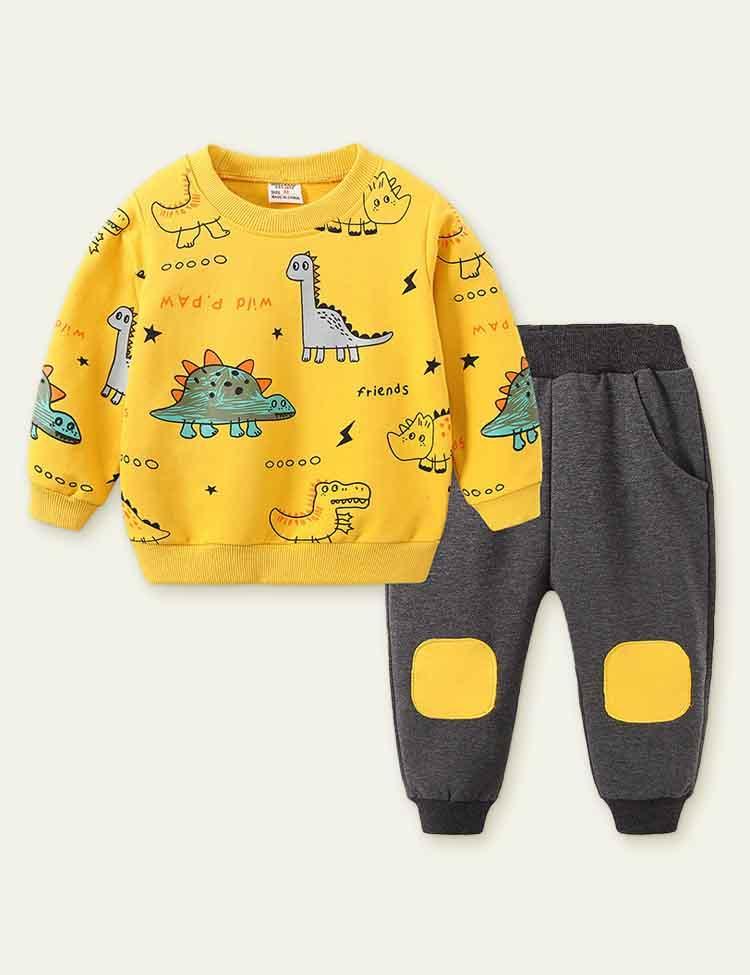 Dinosaur Printed Sweater Suit - CCMOM