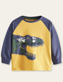 Dinosaur Roaring Printed Long-Sleeved T-shirt
