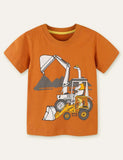 Dinosaur Tractor Printed T-shirt - CCMOM