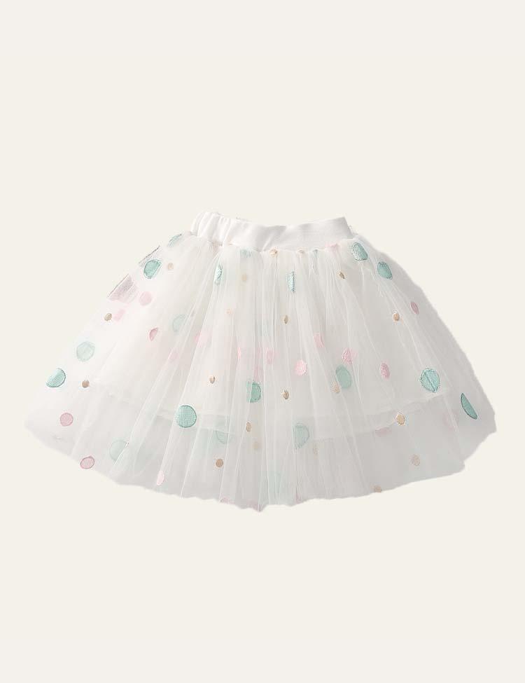 Dot Embroidered Mesh Skirt - CCMOM