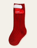 Santa Christmas Tree Cartoon Socks