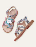 Embroidered Unicorn Sandals - CCMOM