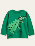 Escape Dinosaur Printed Long-Sleeved T-shirt