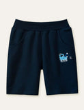 Excavator Embroidery Shorts - CCMOM