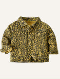 Leopard Print Casual Denim Coat