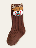 Santa Christmas Tree Cartoon Socks