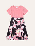 Family Matching Floral Print Dress & Floral Print Short Sleeves Shirt Sets - CCMOM