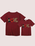 Family Matching Love Appliqué Short Sleeves T-shirt - CCMOM