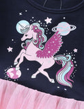 Fantasy Unicorn Printed Mesh Party Dress - CCMOM