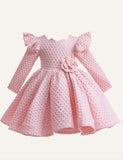 Children's Pink Flower Dress Party Princess Dress