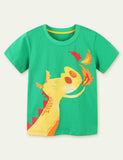 Fire Dragon Printed Short-Sleeved T-shirt - CCMOM