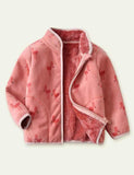 Flamingo Print Polar Fleece Jacket - CCMOM