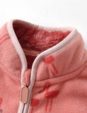 Flamingo Print Polar Fleece Jacket - CCMOM