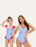 Flamingo Stripes Family Matching Swimsuit - CCMOM