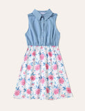 Floral Family Matching Denim Dress - CCMOM