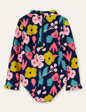 Floral Printed Long Sleeve Swimsuit - CCMOM