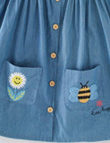 Flower Bee Embroidered Dress - CCMOM