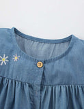 Flower Bee Embroidered Dress - CCMOM