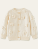 Flower Embroidered Knitted Sweater Cardigan - CCMOM