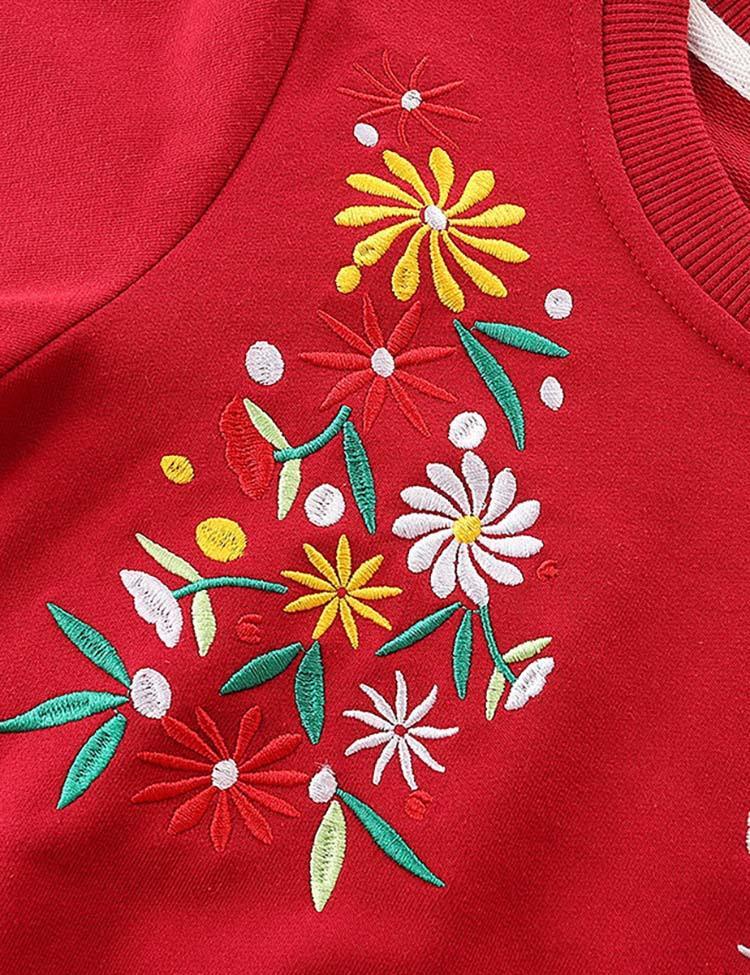 Flower Embroidered Sweatshirt - CCMOM