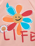 Flower Letter Printed Zipper Jacket - CCMOM