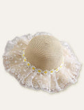 Flower Mesh Travel Straw Hat - CCMOM