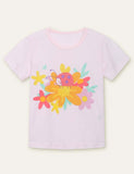 Flower Printed Cute T-shirt - CCMOM