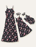 Flower Printed Family Matching Dress - CCMOM