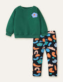 Flower Sweatshirt + Floral Printed Leggings - CCMOM