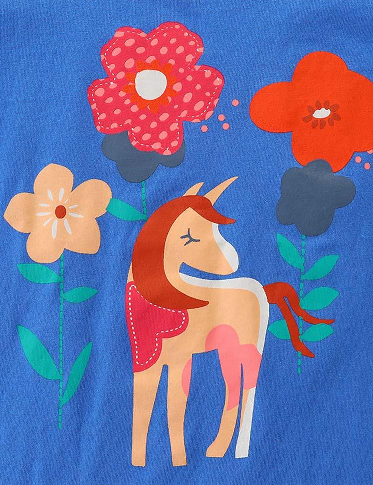 Flower Unicorn Printed T-shirt - CCMOM