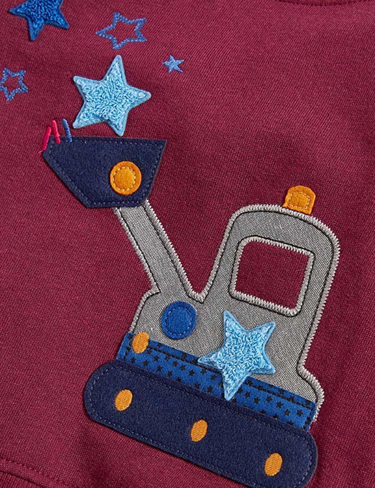 Forklift Embroidered Long-Sleeved Sweatshirt - CCMOM
