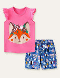 Fox Printed Sleeveless Set