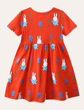 Full Printed Bunny Printed Dress - CCMOM