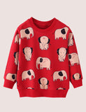 Full Printed Cute Elephant Sweatshirt - CCMOM