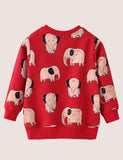 Full Printed Cute Elephant Sweatshirt - CCMOM