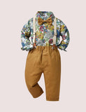 Full Printed Flower Overalls Party Suit - CCMOM