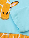 Giraffe Appliqué Long Sleeve Dress - CCMOM