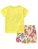 Girl Butterfly Short Sleeve Suit - CCMOM