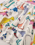 Girl Dinosaur Full Print Short Sleeves Dress - CCMOM