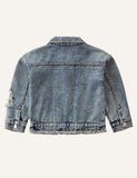 Girl's Denim Sequined Coat - CCMOM