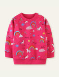 Girls' Cartoon Unicorn Rainbow Printing Sweatshirt - CCMOM