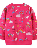 Girls' Cartoon Unicorn Rainbow Printing Sweatshirt - CCMOM