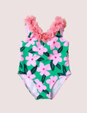 Girls' One-Piece Flower Swimsuit - CCMOM