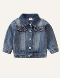 Girls' Sequined Denim Coat - CCMOM