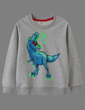 Glowing Dinosaur Printed Sweater