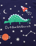 Glowing Dinosaur Rocket Printed Long Sleeve T-shirt - CCMOM